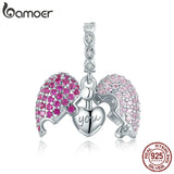 925 Silver Pink Heart Pendant Charm for Bracelet or Necklace