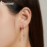 925 Silver Butterfly Drop Earrings with Tassel