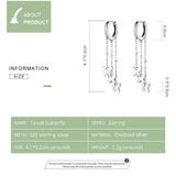 925 Silver Butterfly Drop Earrings with Tassel