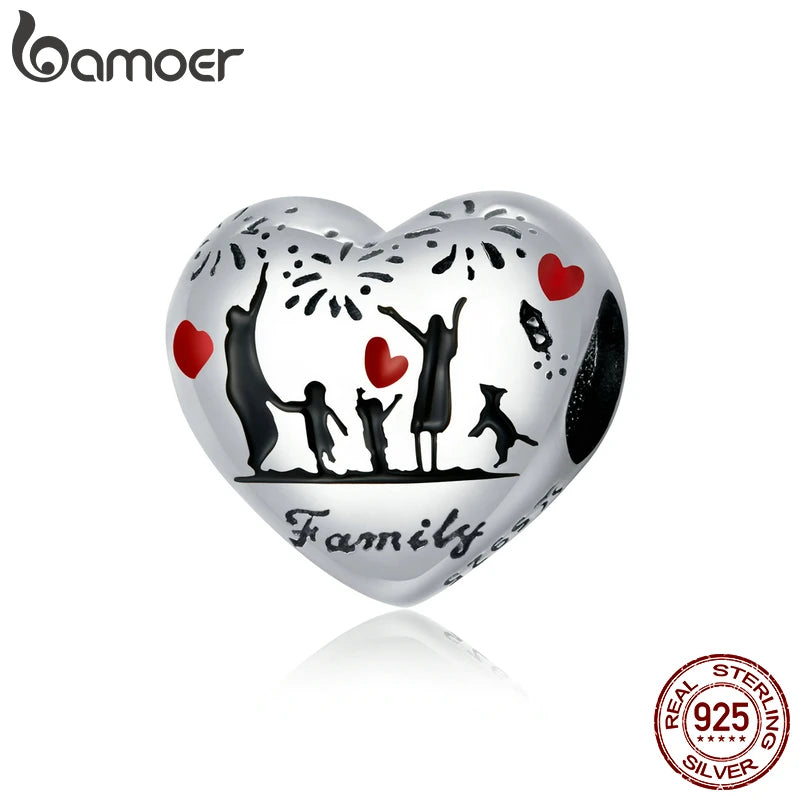 925 Silver Thanksgiving Family Charm for Bracelet DIY SCC1634