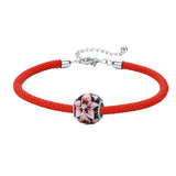 Red Rope Bracelet 925 Silver Enamel Fish Dragonfly Charm DIY Jewelry