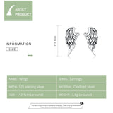 Vintage Sterling Silver Wings Stud Earrings BSE343