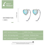 Opal Moon Star Stud Earrings 925 Sterling Silver