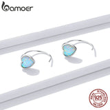 Opal Moon Star Stud Earrings 925 Sterling Silver