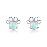 Opal Moon Star Stud Earrings 925 Sterling Silver