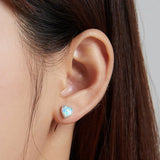 Opal Moon Star Stud Earrings 925 Sterling Silver