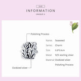 Seaweed Metal Beads 925 Sterling Silver Charm for Bracelet SCC1534