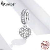 Heart Pendant Charm for Silver Snake Bracelet 925 Sterling Silver