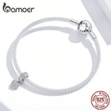 Heart Pendant Charm for Silver Snake Bracelet 925 Sterling Silver