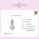 Heart Pendant Charm for Silver Snake Bracelet 925 Sterling Silver