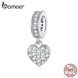 Heart Pendant Charm for Silver Snake Bracelet 925 Sterling Silver