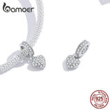 Heart Pendant Charm for Silver Snake Bracelet 925 Sterling Silver