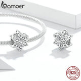 Snowflakes Metal Beads 925 Sterling Silver Charm for DIY Bracelet