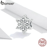 Snowflakes Metal Beads 925 Sterling Silver Charm for DIY Bracelet