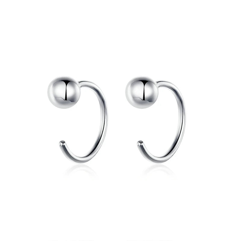 Silver 925 Tiny Hoop Earrings Hypoallergenic Jewelry SCE782