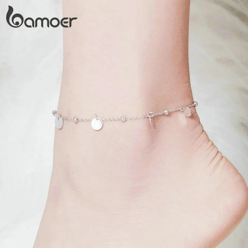 925 Sterling Silver Geometric Anklets for Ankle