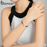 925 Silver Cross Bracelet Leather Chain Women's Engagement Jewelry Gift