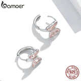 925 Silver Butterfly Ear Buckle CZ Earrings Gift