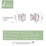 925 Silver Butterfly Ear Buckle CZ Earrings Gift