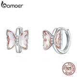 925 Silver Butterfly Ear Buckle CZ Earrings Gift