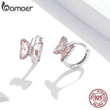 925 Silver Butterfly Ear Buckle CZ Earrings Gift