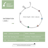 Silver S925 Chain Bracelet Colorful Summer Bracelets SCB184