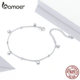 Silver S925 Chain Bracelet Heart Link Bracelet Fine Jewelry for Girl