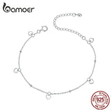 Silver S925 Chain Bracelet Heart Link Bracelet Fine Jewelry for Girl