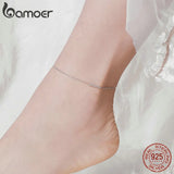 Women's 925 Sterling Silver Small Beads Anklet, Summer Style