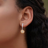 925 Silver Sunflower CZ Earrings Wedding Party Jewelry