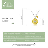 925 Silver Sunflower Necklace for Women BSN212