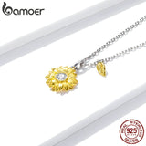 925 Silver Sunflower Necklace for Women BSN212
