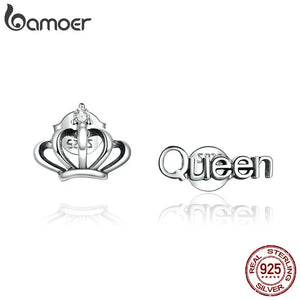 Crown Silver Stud Earrings 925 Sterling Silver Ear Pins Jewelry SCE934