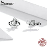 Crown Silver Stud Earrings 925 Sterling Silver Ear Pins Jewelry SCE934