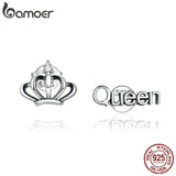 Crown Silver Stud Earrings 925 Sterling Silver Ear Pins Jewelry SCE934