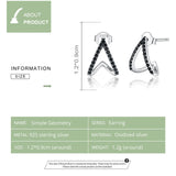 Geometry Stud Earrings 925 Silver Ear Pins Jewelry SCE924