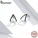 Geometry Stud Earrings 925 Silver Ear Pins Jewelry SCE924