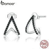 Geometry Stud Earrings 925 Silver Ear Pins Jewelry SCE924