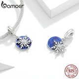 Snowy Night Sky Pendant Charm Silver 925 Beads Jewelry DIY Girl Accessories