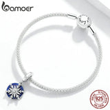 Snowy Night Sky Pendant Charm Silver 925 Beads Jewelry DIY Girl Accessories