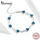 Sterling Silver 925 Chain Bracelet Heart Jewelry SCB163