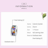 925 Silver Colorful Garden CZ Beads for Bracelet DIY
