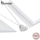 Sterling Silver 925 Heart Pendant Necklace for Women