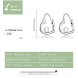 Cherished Heart Silver Stud Earrings for Women SCE939
