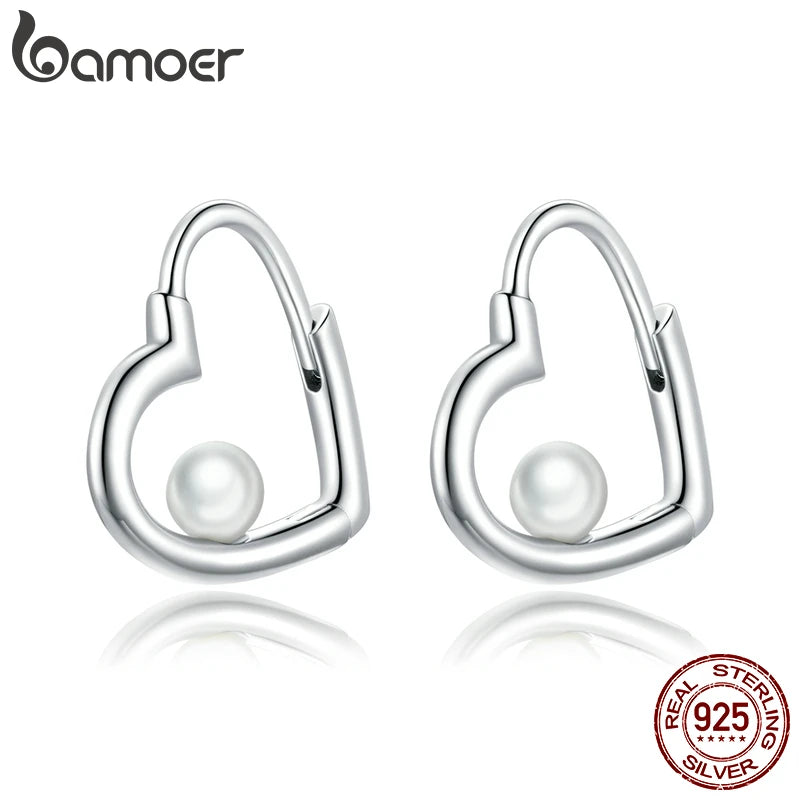 Cherished Heart Silver Stud Earrings for Women SCE939