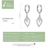 925 Silver Dangle Earrings Statement Jewelry for Women Wedding Bijoux Brincos