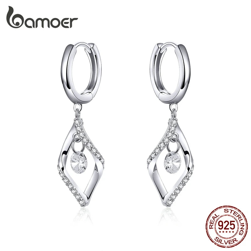 925 Silver Dangle Earrings Statement Jewelry for Women Wedding Bijoux Brincos