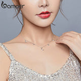 Sterling Silver Moon & Star Pendant Necklace for Women