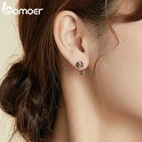 Geometric Puppy Silver Earrings for Women Girls Kids SCE978