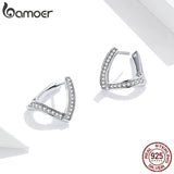 Silver Geometric Earrings Hypoallergenic SCE975